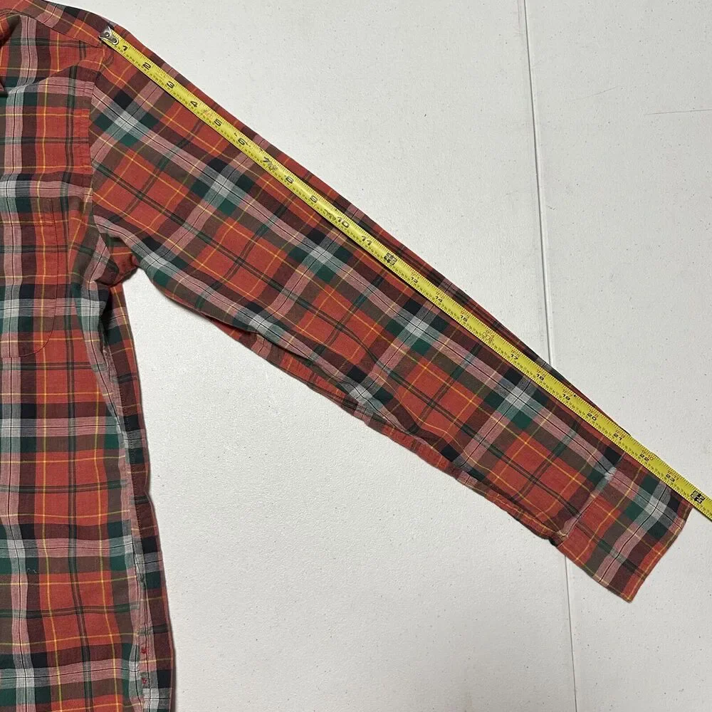 J. Crew Men's Button Down Plaid Shirt Slim 100% Cotton Long Sleeve Small